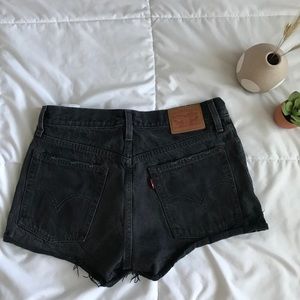Black Levi Cutoff Shorts